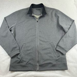 Pebble Beach Mens Size Large Golf Sweater Full Zip Jacket Grey Long Sleeve